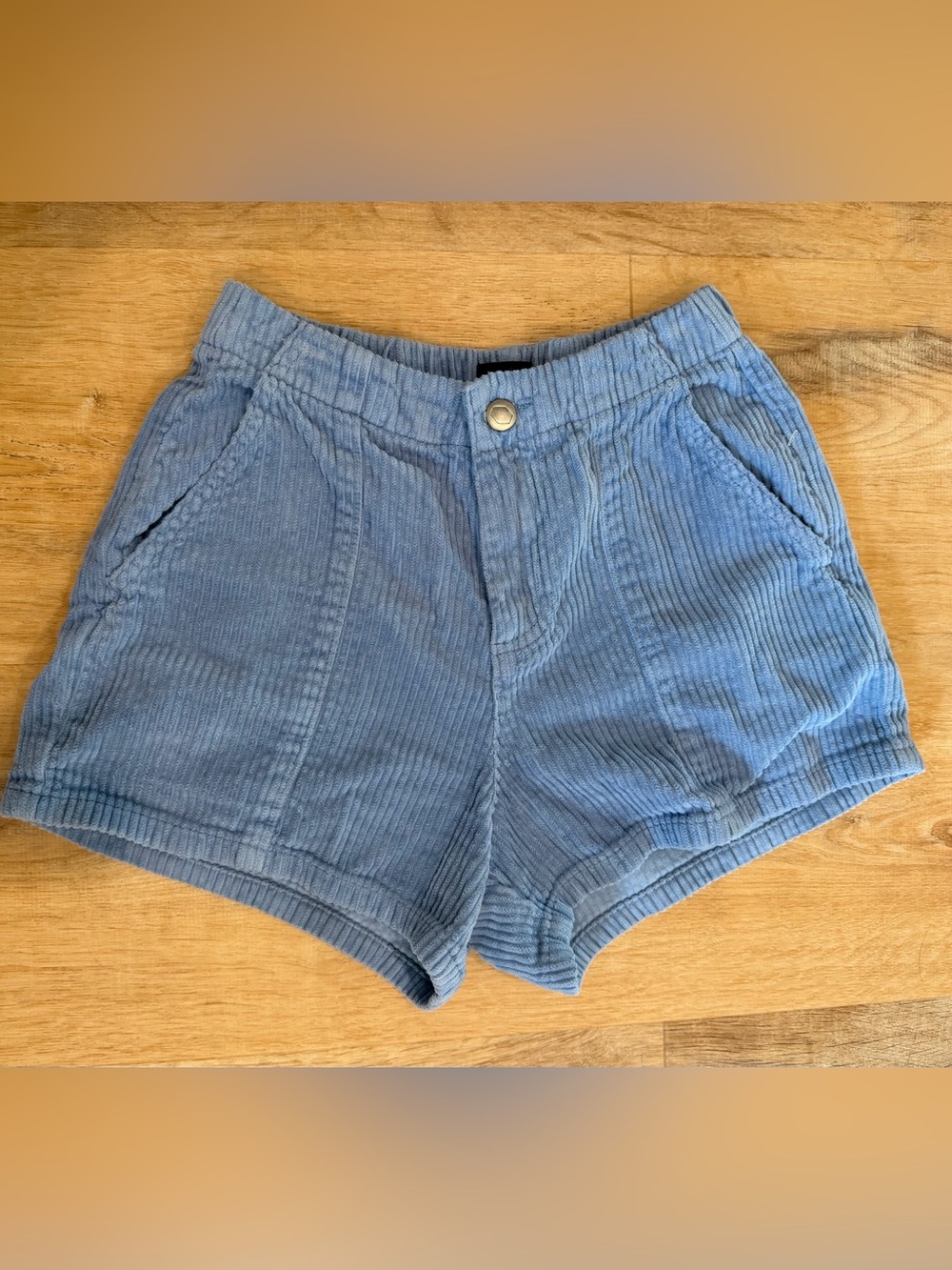 Women’s Corduroy High-Waist Blue Shorts